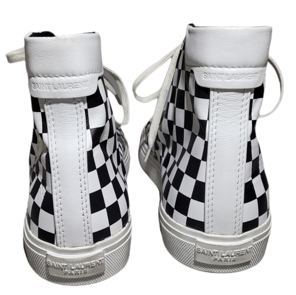 Saint Laurent Sneakers Women's Checkerboard Hightop Leather - Picture 5 of 12
